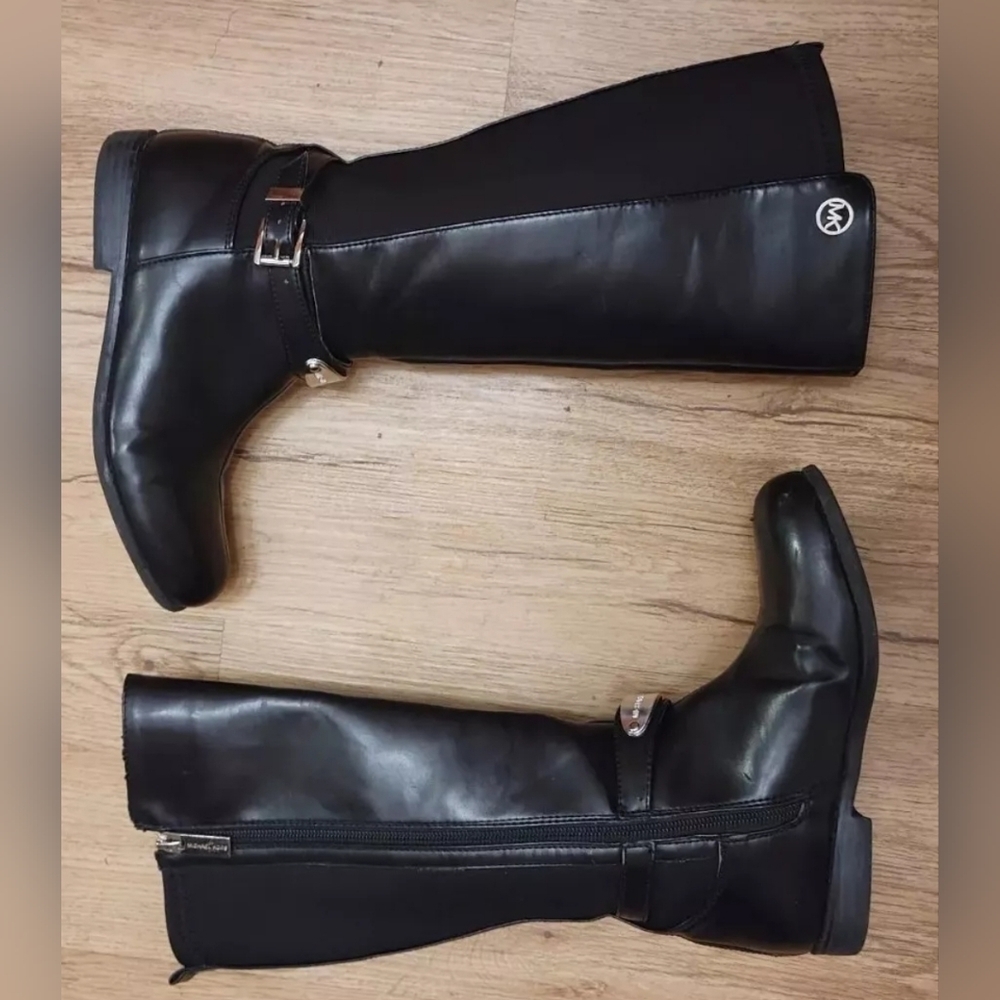Michael Kors Youth Girls Black Parson 15 Boots Size 2 Designer Boots
